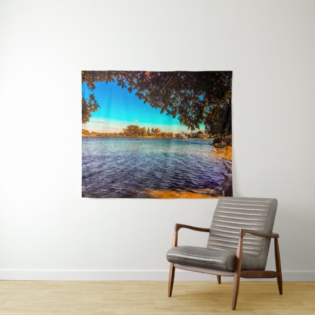 Aussicht von der Lagune Wandteppich (Beispiel (Horizontal))