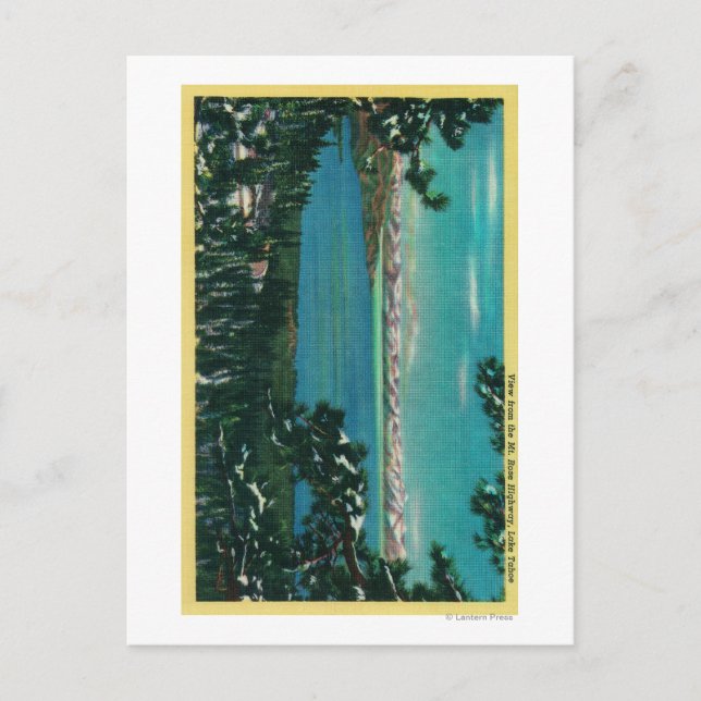 Aussicht von der Rose HighwayLake Tahoe, CA Postkarte (Vorderseite)