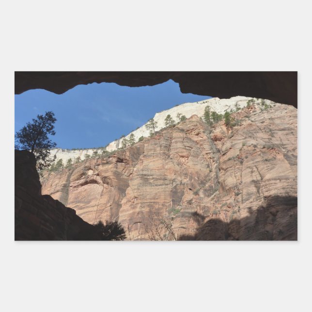 Aussicht von der Teufelstreppe auf den Zion Nation Rechteckiger Aufkleber (Vorderseite)