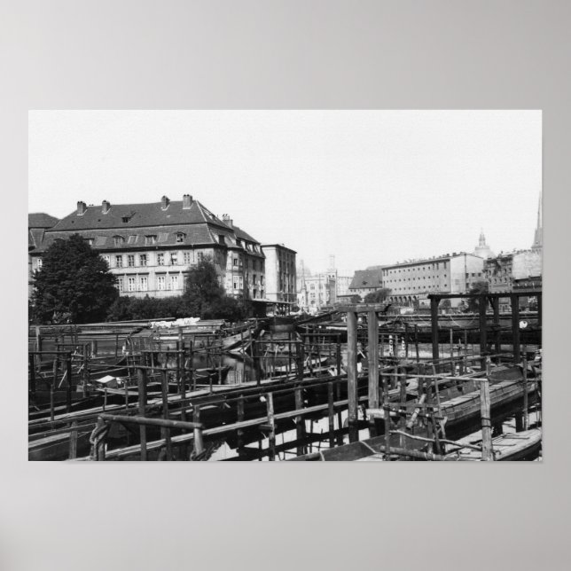 Aussicht von 'Fischerinsel', Berlin, c.1910 Poster (Vorne)
