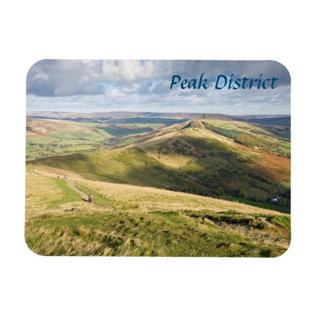 Aussicht von Mam Tor, Souvenir-Foto Peak District Magnet (Horizontal)