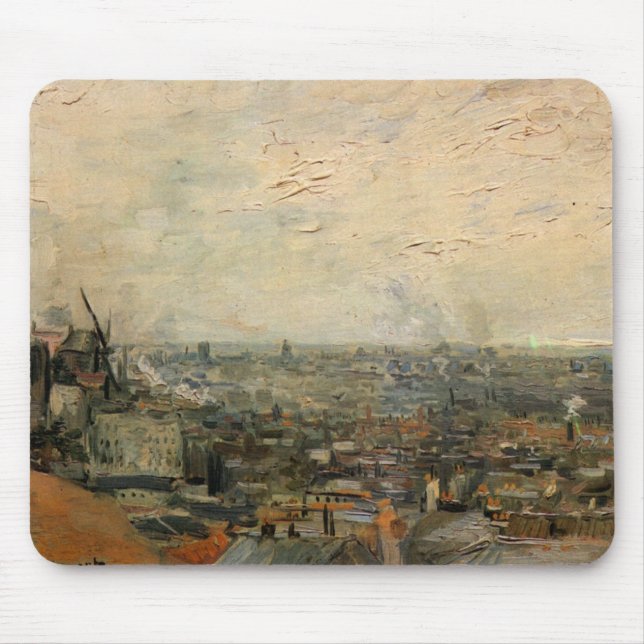 Aussicht von Paris aus Montmartre von Vincent van  Mousepad (Vorne)