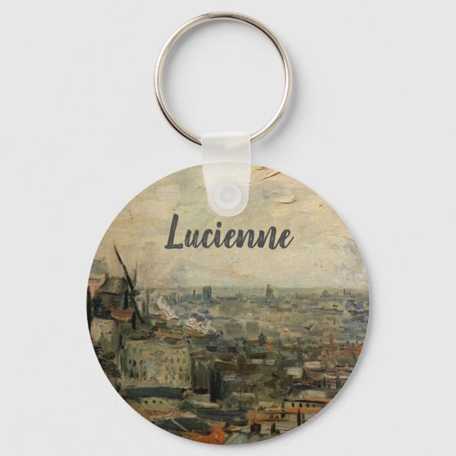 Aussicht von Paris aus Montmartre von Vincent van  Schlüsselanhänger (Vorderseite)