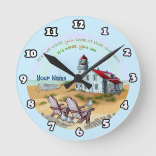 Aussichtspunkt  Leuchtturm-Uhr  Runde Wanduhr