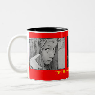 AUSSIE1, EDDIE BW STELLEN gegenüber, hallo Zweifarbige Tasse