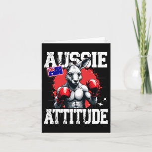 Aussie Attitude Funny Kangaroo Boxing Australia Bo Karte