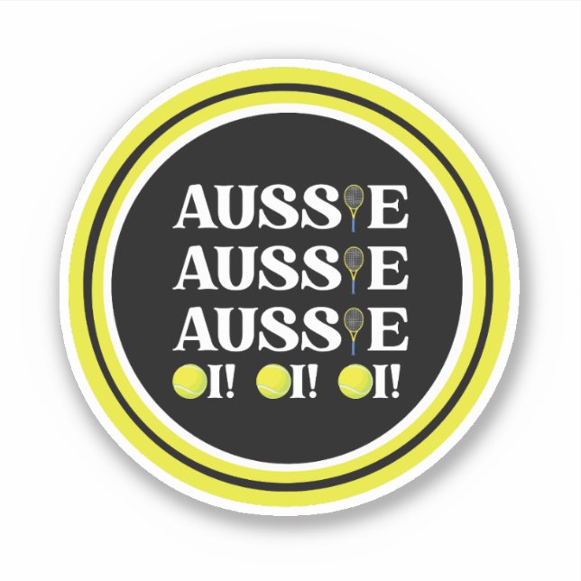 Aussie Aussie Aussie Tennis Sticker (Vorderseite)