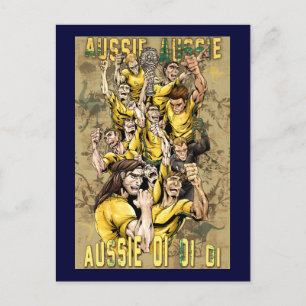 Aussie Aussie Oi Oi Oi Oi Oi Socceroos Postkarte