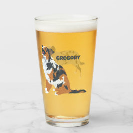 Aussie Australian Shepherd Dog Personalisiert Glas