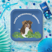 Aussie Australian Shepherd Dog Tropical Blätter