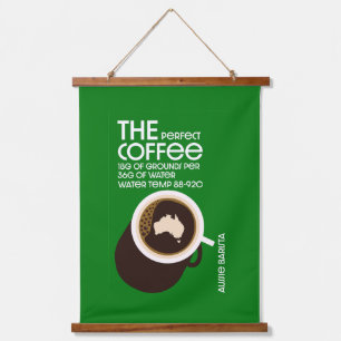 Aussie Baristas Wandteppich Mit Holzrahmen