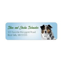 Aussie Blue Merle Address Label