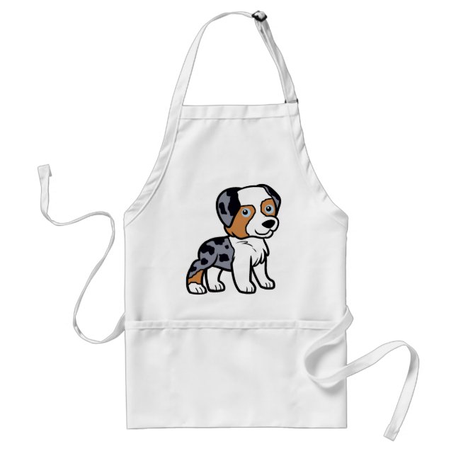 aussie blue merle Cartoon Schürze (Vorne)