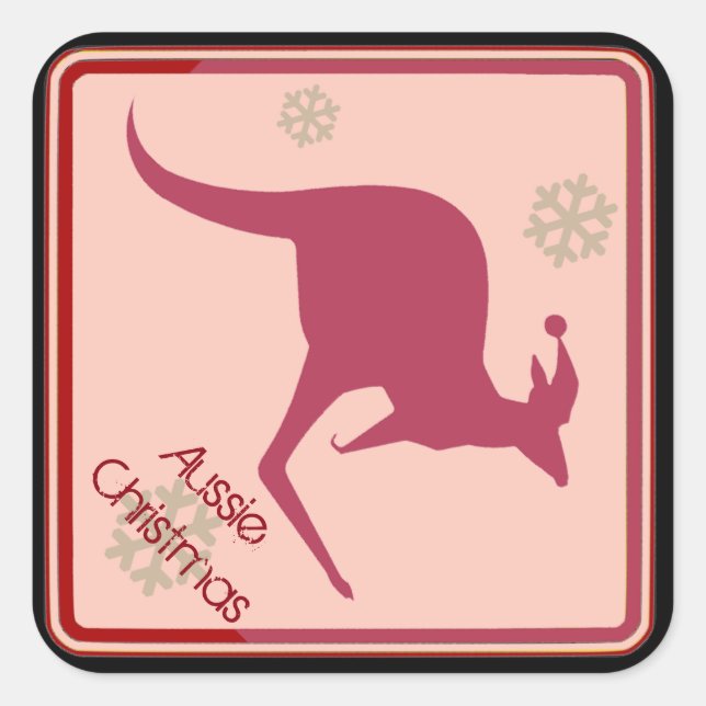 Aussie Christmas Australia-Stil Quadratischer Aufkleber (Vorderseite)
