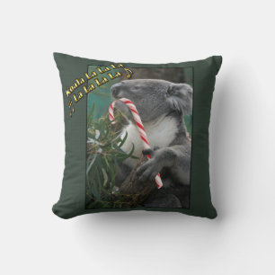 Aussie Christmas Koala mit Candy Cane Kissen