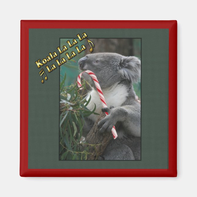 Aussie Christmas Koala mit Candy Cane Magnet (Vorne)