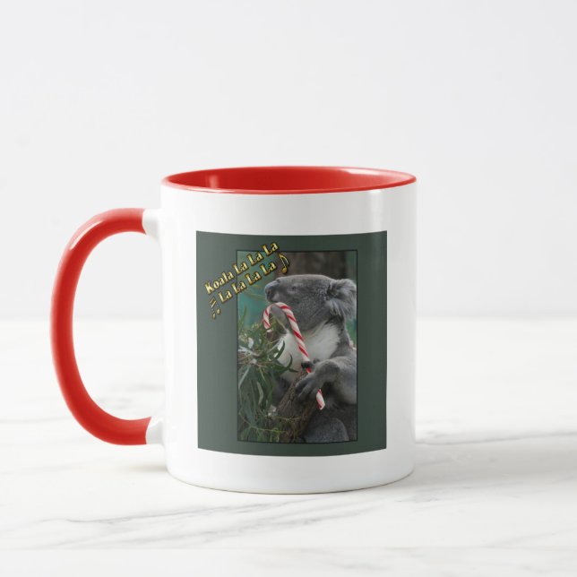 Aussie Christmas Koala mit Candy Cane Tasse (Links)