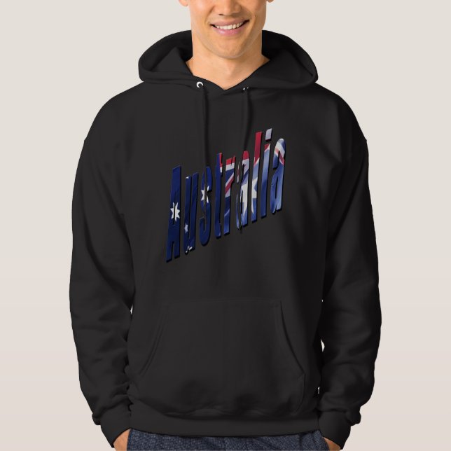 Aussie Dimensional Logo, Mens Black Hoodie (Vorderseite)