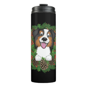 Aussie, Dog, Christmas, Holidays Thermosbecher