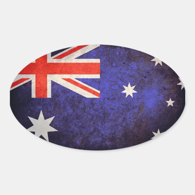 Aussie Flag Ovaler Aufkleber (Vorderseite)