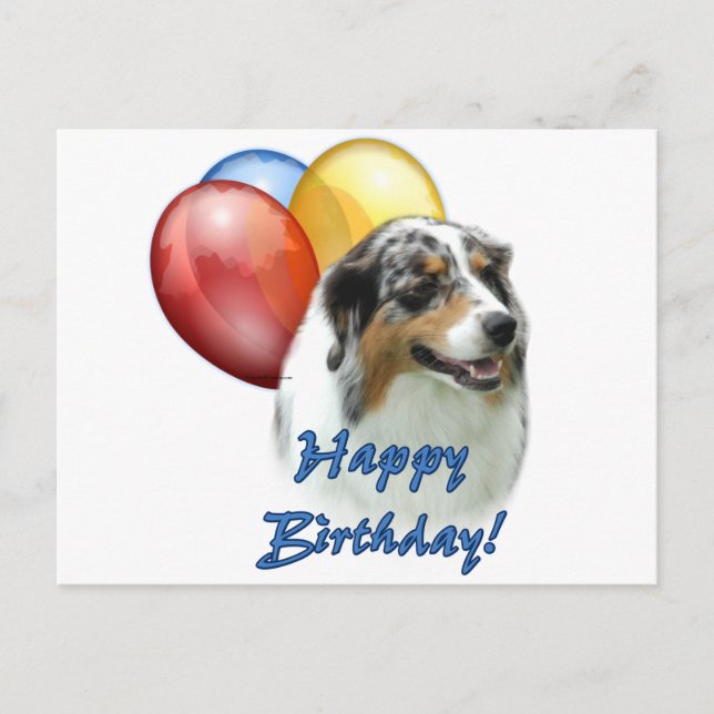 Aussie Happy Birthday Balloons Postkarte (Vorderseite)