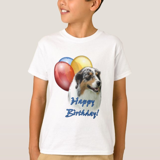 Aussie Happy Birthday Balloons T-Shirt (Vorderseite)