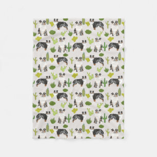 Aussie Hund Cactus Blanket - australischer Hirte Fleecedecke