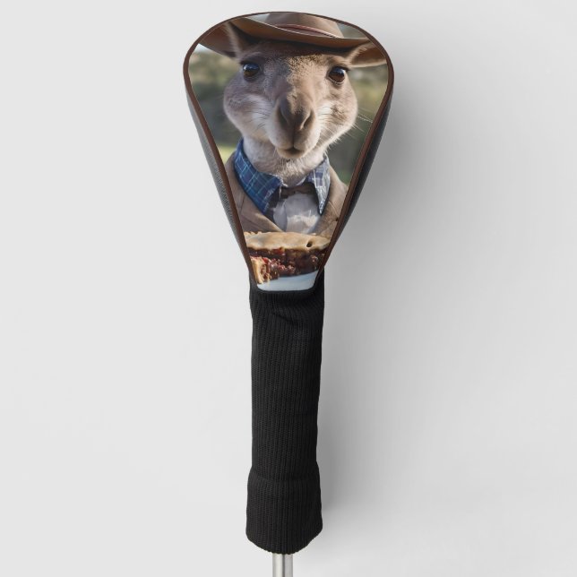Aussie-Känguru hält eine Fleischpastete, Golf Headcover (Vorderseite)