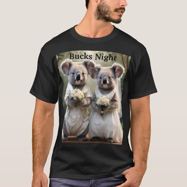 Aussie Koala Bear Wedding, Mens Bucks Night Tshirt (Vorderseite)
