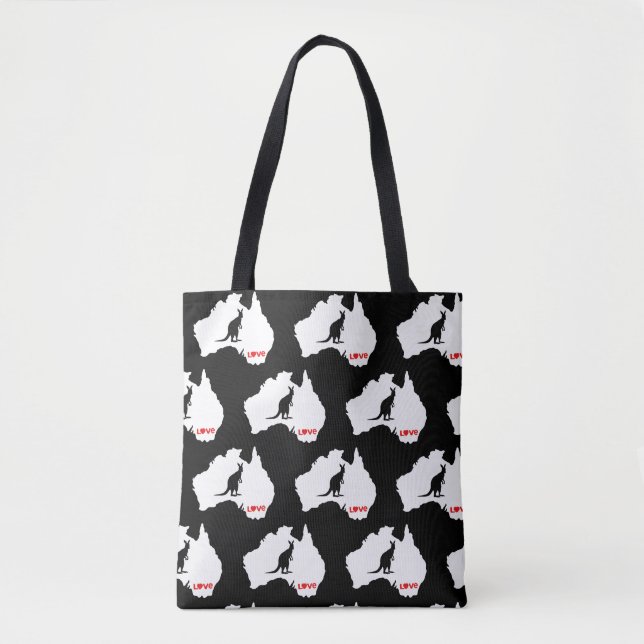 Aussie Liebe Kangaroo White Tasche (Vorderseite)