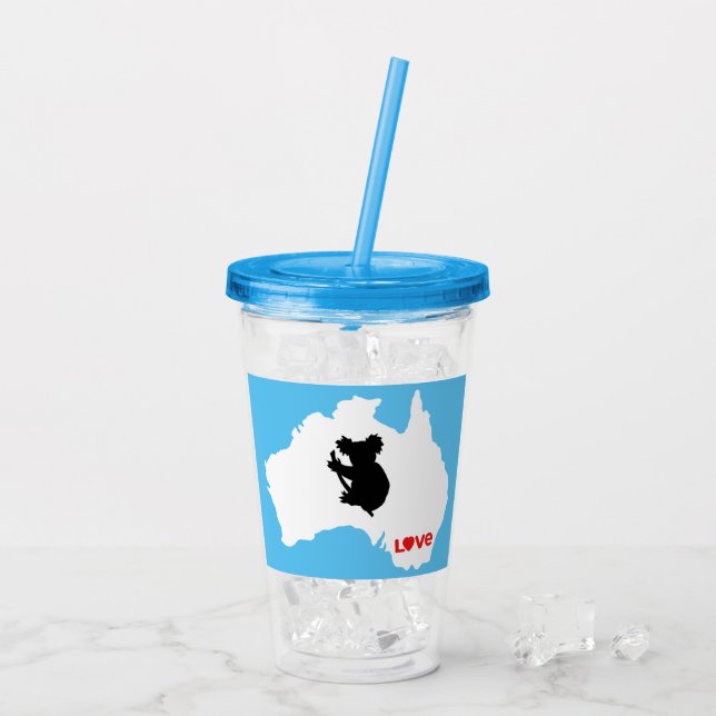 Aussie Liebe Koala White Acryltrinkbecher (Rückseite Ice)
