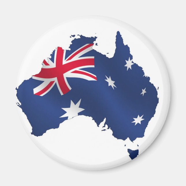 Aussie Map-Flagge Magnet (Vorne)