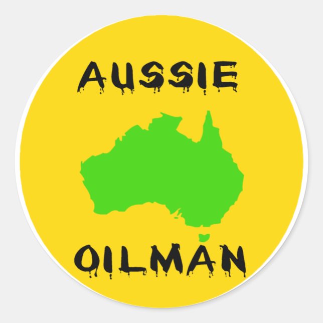 Aussie Oilman Runder Aufkleber (Vorderseite)