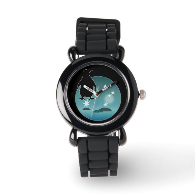Aussie Penguin Icon Glitzern Watch Armbanduhr (Vorderseite)