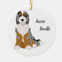Aussie Poodle mix, Aussiedoodle Christmas Ornament