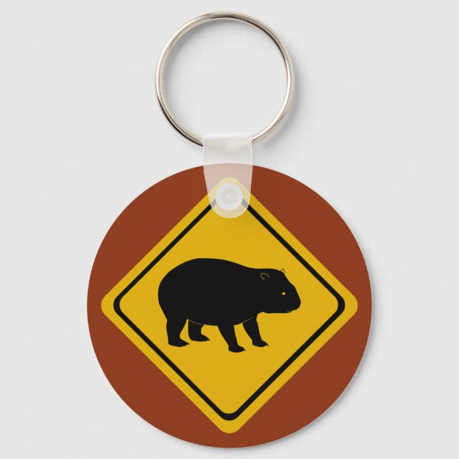 Aussie road sign wombat schlüsselanhänger (Vorderseite)