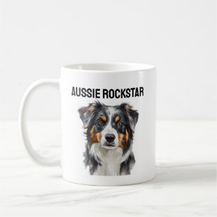 Aussie Rockstar Mug - Cool Australian Shepherd Cad