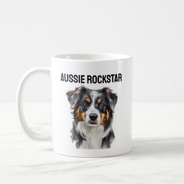 Aussie Rockstar Tasse - Cooles Australian Shepherd (Links)