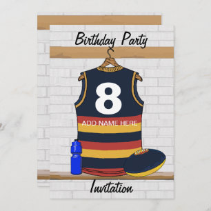Aussie Rules Jersey Invitations à la fête d'annive