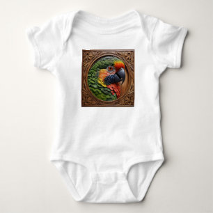 Aussie Spirit: Ein Lorikeet, das in geschnitztem H Baby Strampler