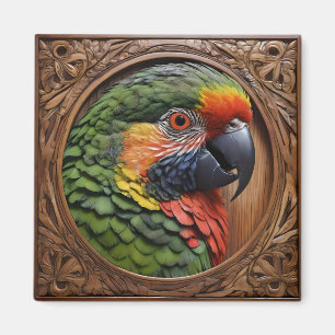 Aussie Spirit: Ein Lorikeet, das in geschnitztem H Magnet
