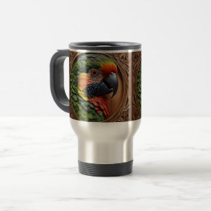 Aussie Spirit: Ein Lorikeet, das in geschnitztem H Reisebecher