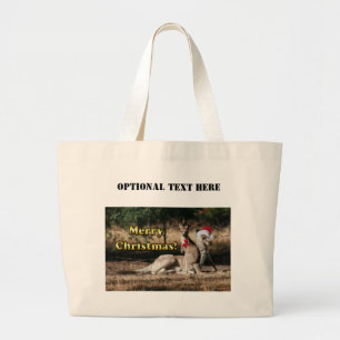 Aussie Style Christmas Kangaroos Jumbo Stoffbeutel