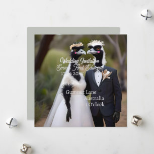 Aussie Wedding Australian Emus, Wedding Feiertagskarte
