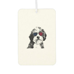 Aussiedoodle Dog 4. Juli USA Flagge Autolufterfrischer