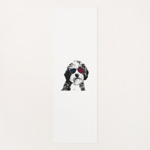 Aussiedoodle Dog 4. Juli USA Flagge Yogamatte