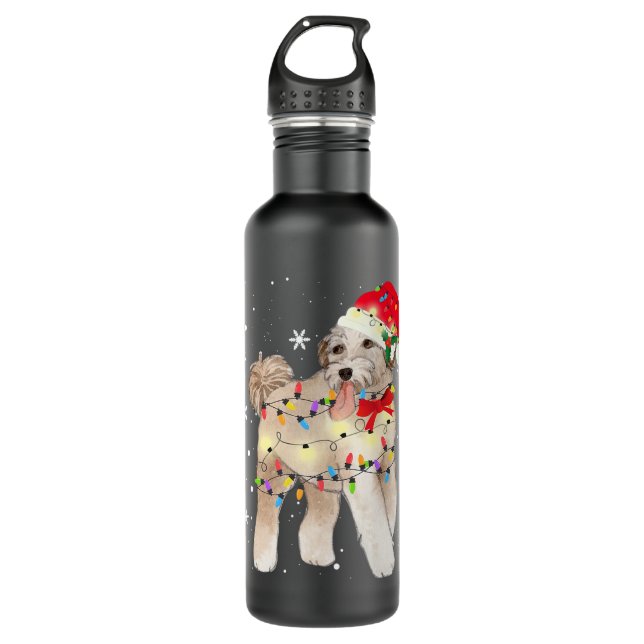 Aussiedoodle Dog Weihnachts Weihnachts Weihnachts  Edelstahlflasche (Vorderseite)