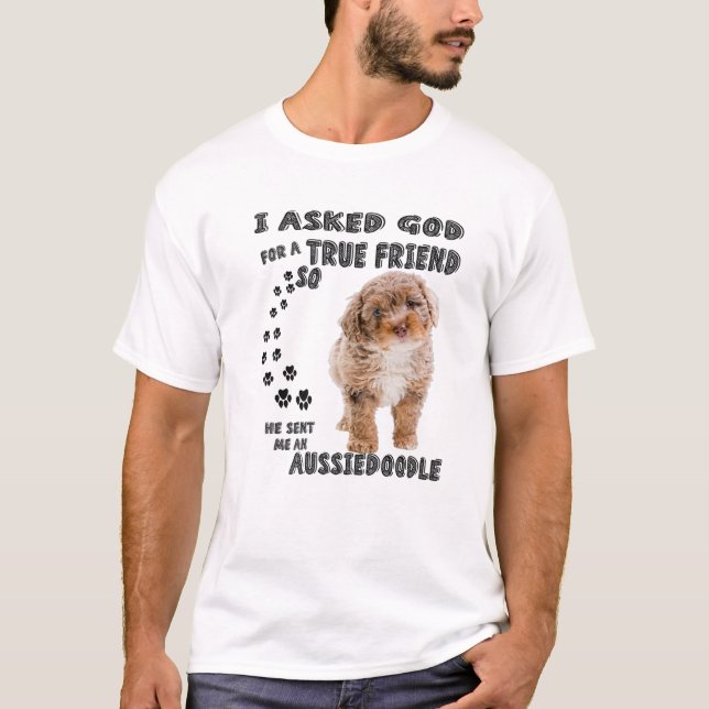 Aussiedoodle Quote Mama, Aussiepoo Vater, Niedlich T-Shirt (Vorderseite)
