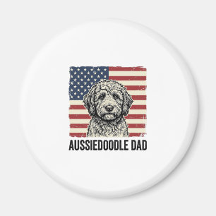 Aussiedoodle-Vater-patriotisches-vintage-Hunde-Shi Magnet