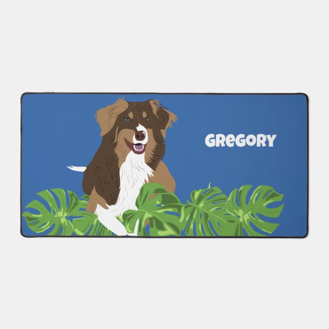 Aussies Australian Shepherd Chien Feuilles tropica (Recto)
